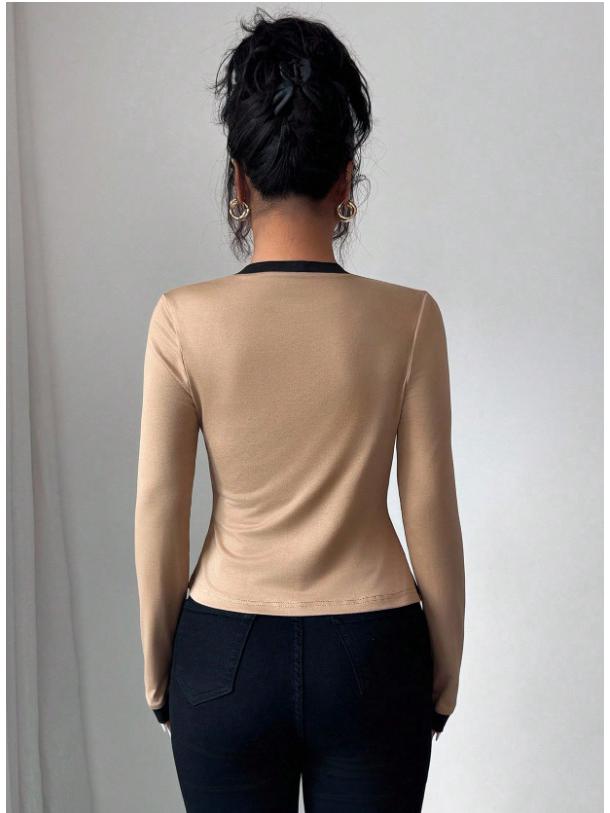 

Women s Faux Two-Piece Cardigan Medium верблюд