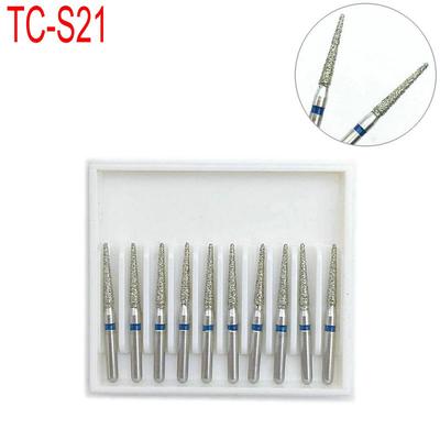 10 Stück Dental Diamant FG Hochgeschwindigkeitsbohrer zum Polieren Glätten TC-Serie Dentalbohrer Heißer Verkauf TC-S21