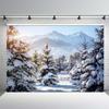 Winter Forest Snow Scenery Photography Backdrop Christmas Pine Tree Mountain Natural Scenic kid Family Portrait Photo Background