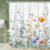 Blumen Duschvorhang, Badezimmer Aquarell Blumen Duschvorhang, Moderne Blumen Dekorativer Stoff Heimvorhang Mit Haken