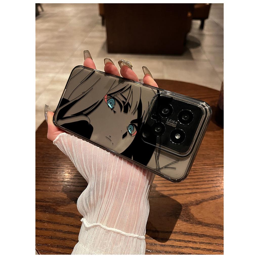 Anime Manga Eyes Line Art TPU Phone Case For IPhone 15 14 13 Pro Max & Samsung Galaxy S24 S23 Ultra, Clear Shockproof Protective Cover