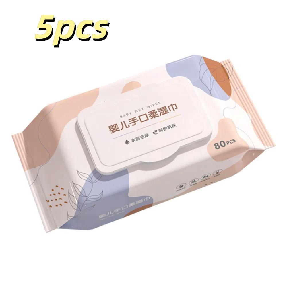 80 unidades/bolsa Toallitas húmedas para bebé multiusos Toallitas limpiadoras de textura suave Limpieza para niños