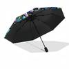 Oceanic Glass Mystery pattern umbrella, portable and foldable design, 8 ribs, a casual accessory for Halloween, Christmas, and birthday gifts.