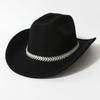 Bohemian Gentleman's Hat Ladies Unisex Elegant Top Hat Z Chain Diamond Wide Brim Cowboy Hat Prom Hat