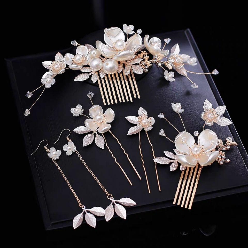 

Mori-Style Bridal Headband Set: Fairy Sweet Silk Yarn Wedding Headdress