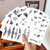 New Cartoon Black and White Totem Series Tattoo Stickers Waterproof Party Gift Fun Face Hand Stickers