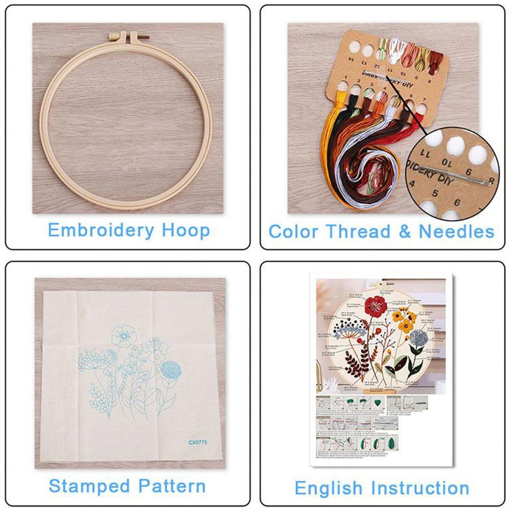 Christmas Needlework Kits Easy Beginners Embroidery Kit Seasonal Decor For Desktop Kitchen Living Room Bedroom Dormitory
