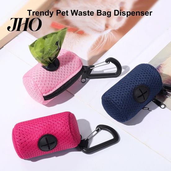 Durable Poop Bag Holder Pet Waste Dispenser Zipper Closing Crossed Drawers with Hanging Easy to Extract Garbage Bags Hook Trendy Convenient Dog Pickup