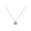 Women Fashion Sparkling Square Zircon Pendant Box Chain Necklace