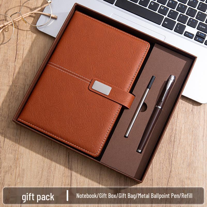 High-End A5 Business Notebook Gift Set: Customizable Logo, Thick Notepad for Meetings and Learning