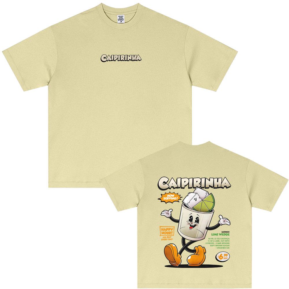 Caipirinha Cocktail Funny Meme T-shirt Men Women Clothing Art Aesthetic Short Sleeve T Shirt Male Casual Cotton Vintage T-shirts