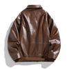 American PU leather jacket for men, spring and autumn new stand-up collar motorcycle jacket, versatile and trendy jacket for men