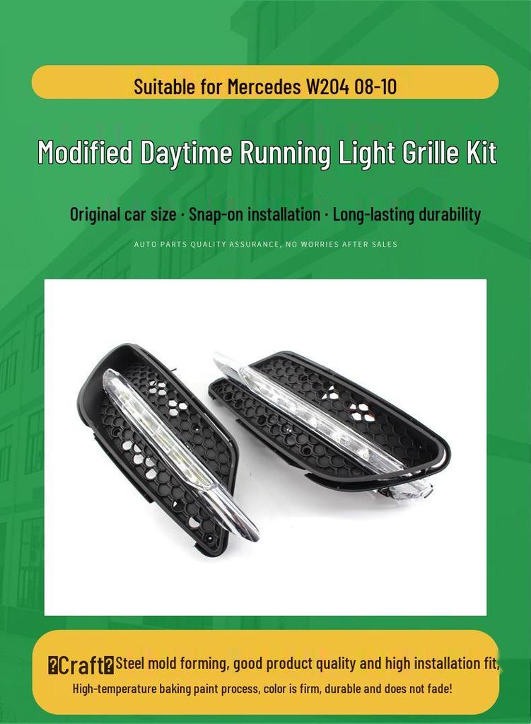 LED DRL & Fog Light Grille Kit for 08-10 Mercedes-Benz W204 (A2048850253)