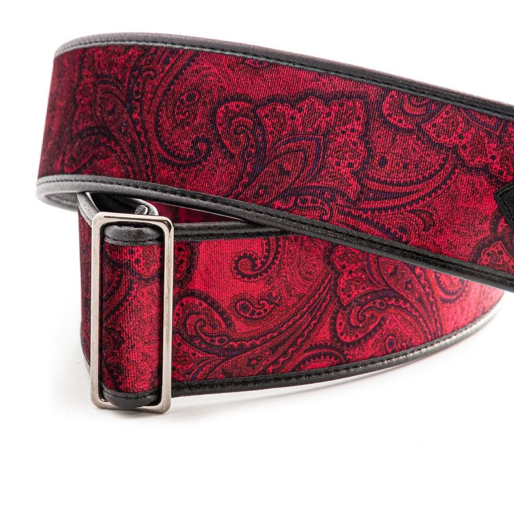 RightOn! Straps Guitar Strap PAISLEY Velvet 7cm Width 95150cm Length Red