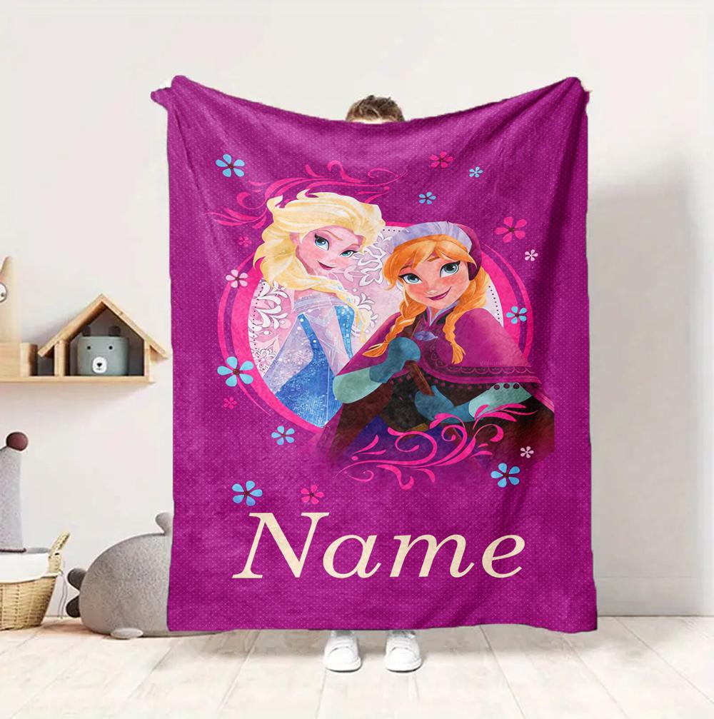 Custom Name Forest Friends Flannel Blanket Throw Blanket Soft Warm Sofa Bed Decor Unique Gift