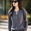2026 Red Wool Cardigan with Sequins Lurex, Women's Long Sleeve Knit Sweater