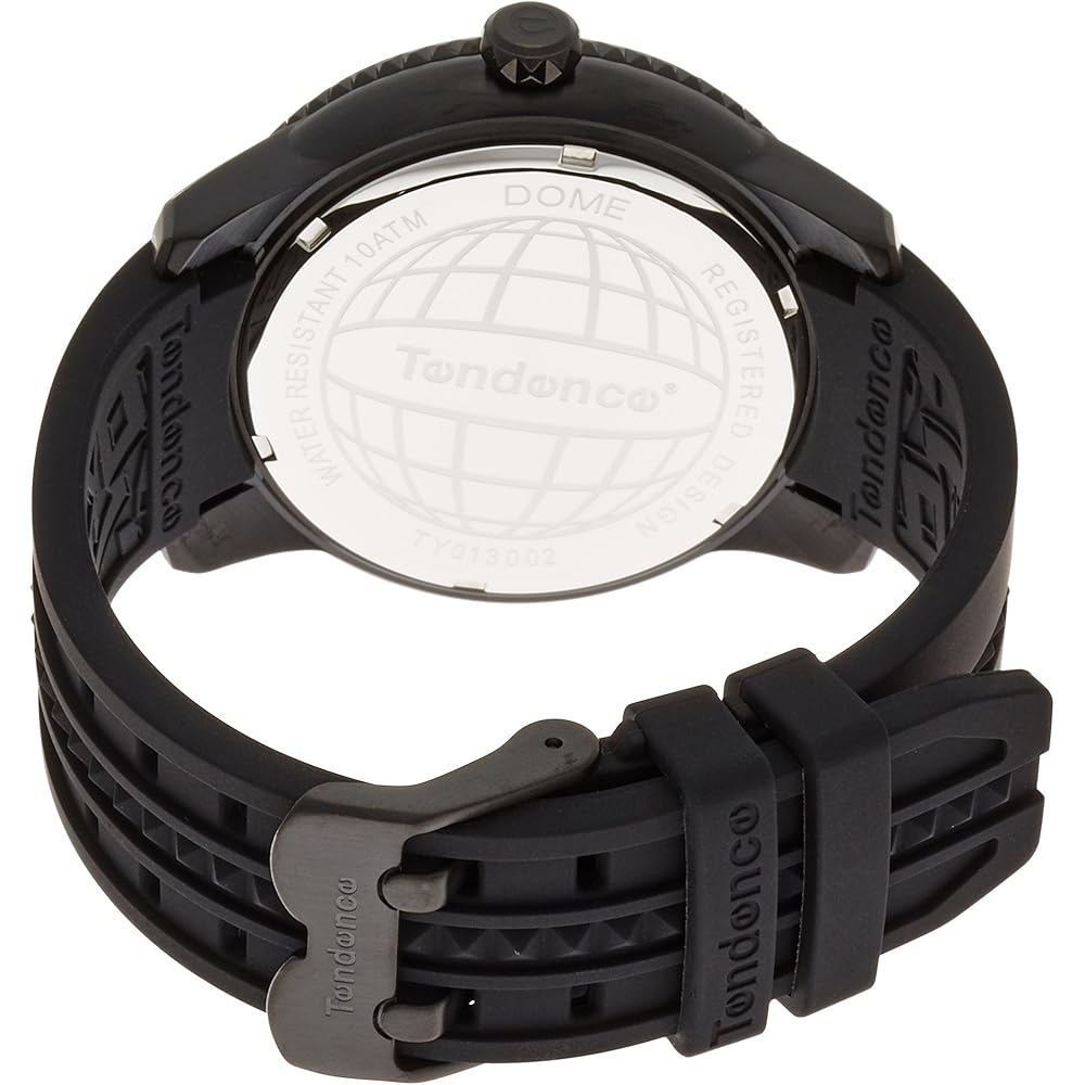 Tendence DOME 45mm Men's Watch, Black Dial, Stainless Steel, Mineral Glass, Quartz Movement, TY013002 [Parallel Import]
