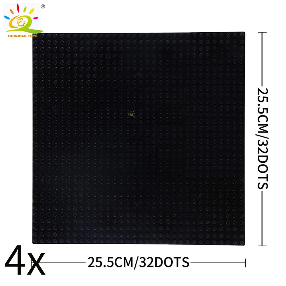 Non-Toxic 4Pcs Classic Base Plates Blocks 32X32 Dots Building Baseplates Bricks Assembly City Moc Friends City Construction Toys