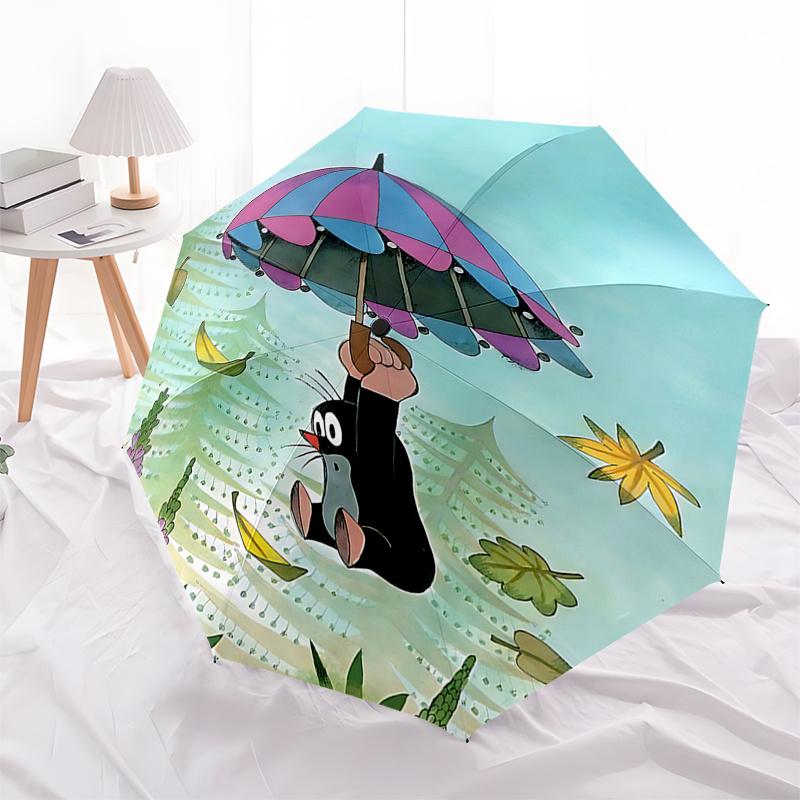 

Colorful Umbrella with Maple Leaves Design Automatic Opening and Closing Rainproof Umbrella with 3 Fold Design and Iron Frame for Outdoor