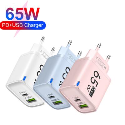 65W USB Type C Fast Charging Charger For iPhone Honor Xiaomi Huawei Samsung Oneplus GaN High Speed Charge Mobile Phone Adapter