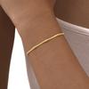 Adjustable Stainless Steel Snake Chain Bead Bracelet for Women,Handmade Cute Thin Dainty Wrist Bracelets