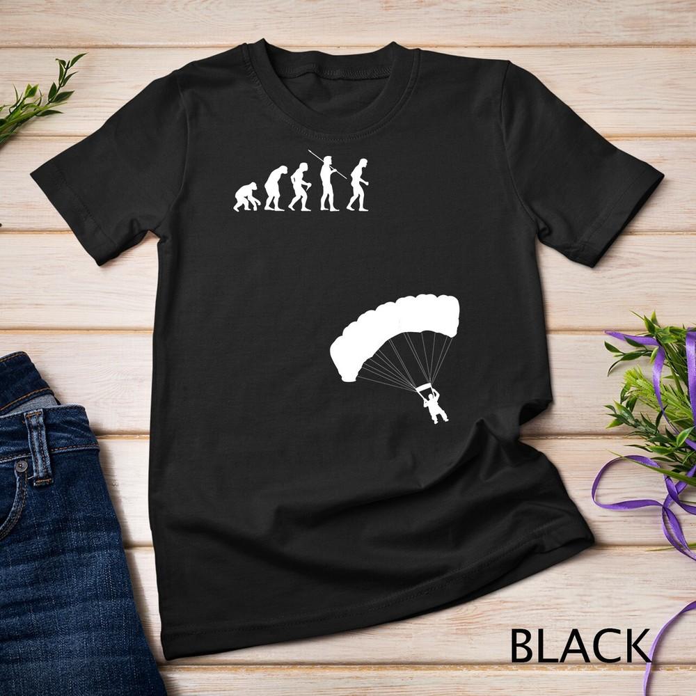 Funny Novelty Sky Diving Tshirt - Parachuting Evolution Unisex T-shirt