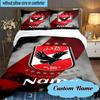 Custom Name Al-Ahly Club Crest Bedding Set 3pcs, Bedding Set Including 1pc Duvet Cover And 2pcs Pillowcases for Bedroom, Dormitory Gift