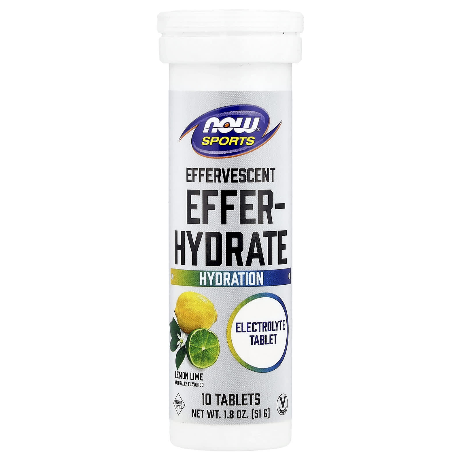 

Sports, Effer-Hydrate, Lemon Lime, 10 Tablets, 51G(1.8Oz)