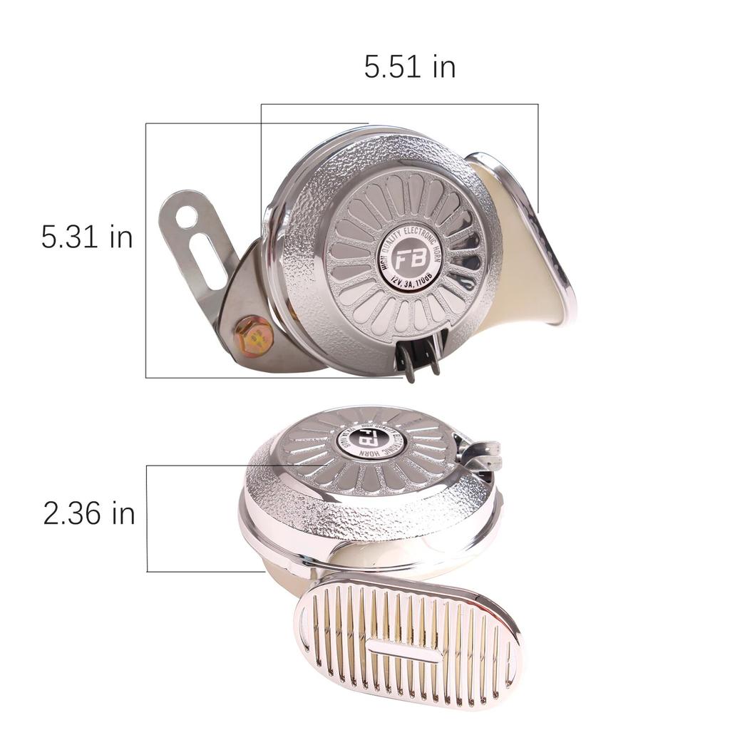 FARBIN 2 Pezzi/Kit Tromba ad Aria a Chiocciola 12V Super Forte Tre Toni Impermeabile Segnale di Allarme Clacson per Auto Camion Moto Accessorio Auto