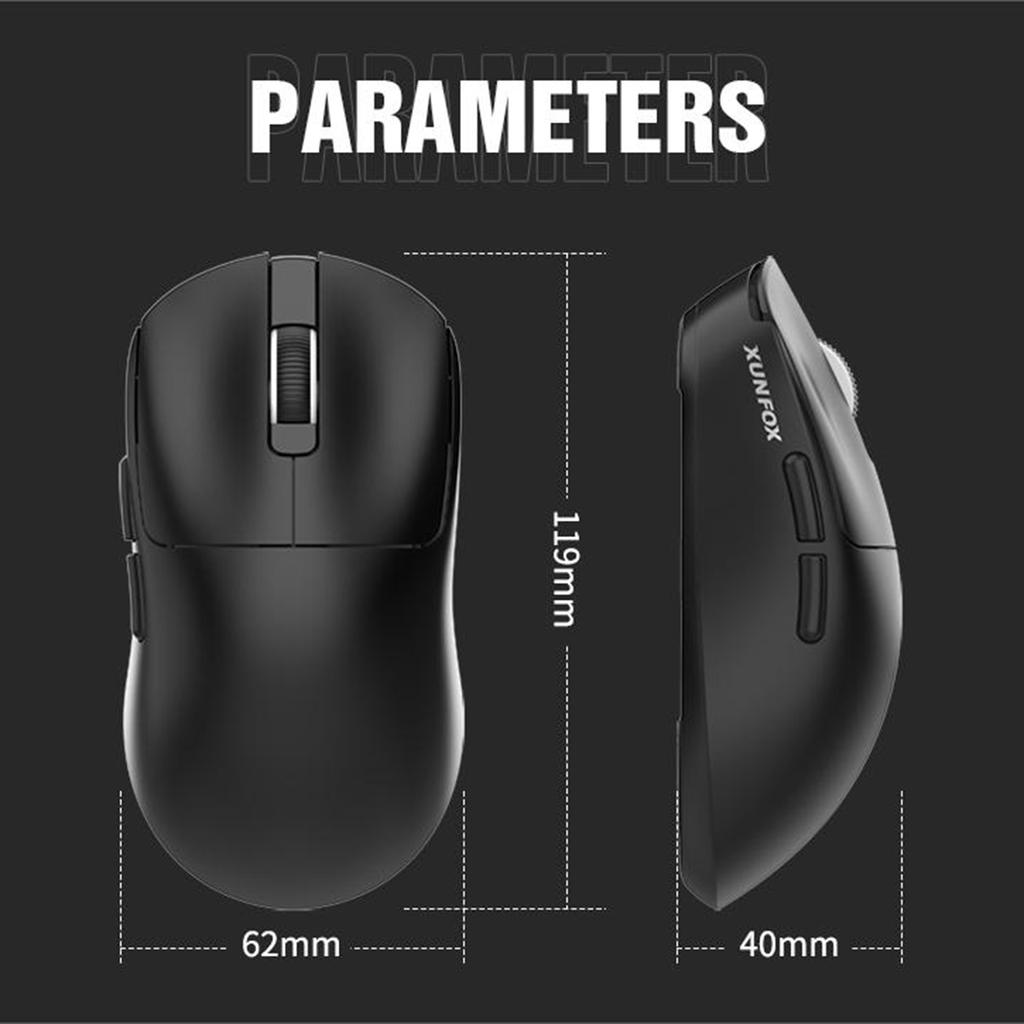 XUNFOX Wireless Mice PAW3311 Lightweight Gaming Mice with 3Modes Connection Rechargeable Ergonomic