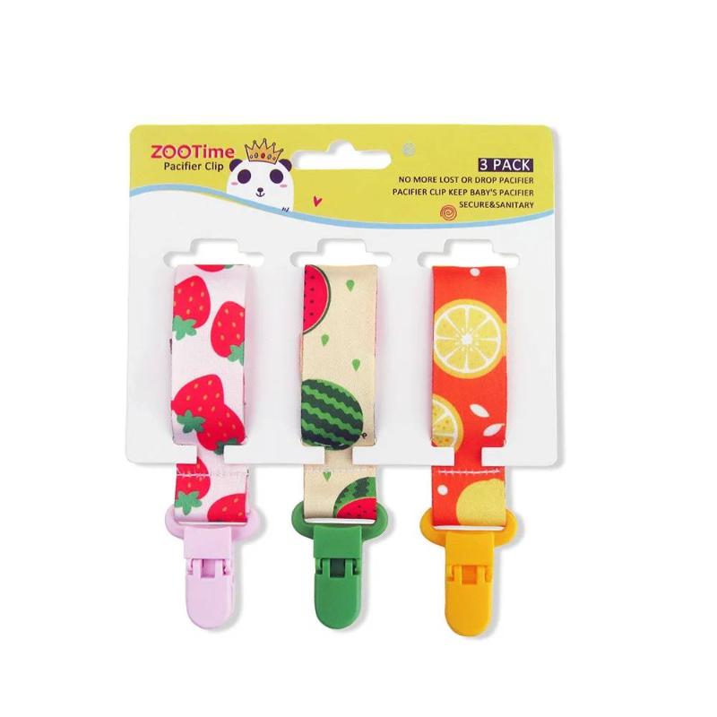 

Chain Baby Pacifier Dummy Clip 3 Pcs/Set Personalized Pacifier Clip Nipple Holder For Baby Cartoon Print Child Pacifier Clips