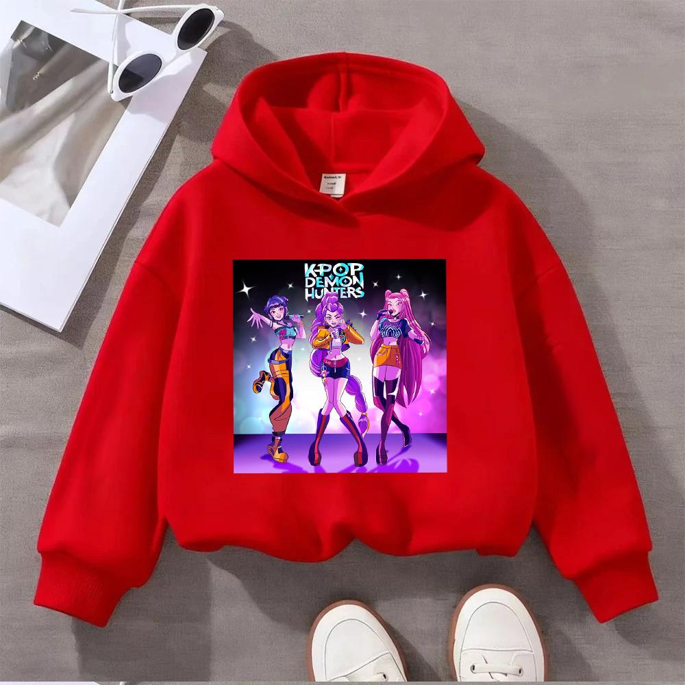 Kpop Lovci démonů Dívčí Módní Kreslený Potisk Ležérní Teplá Pohodlná Podzimní Zimní Mikina