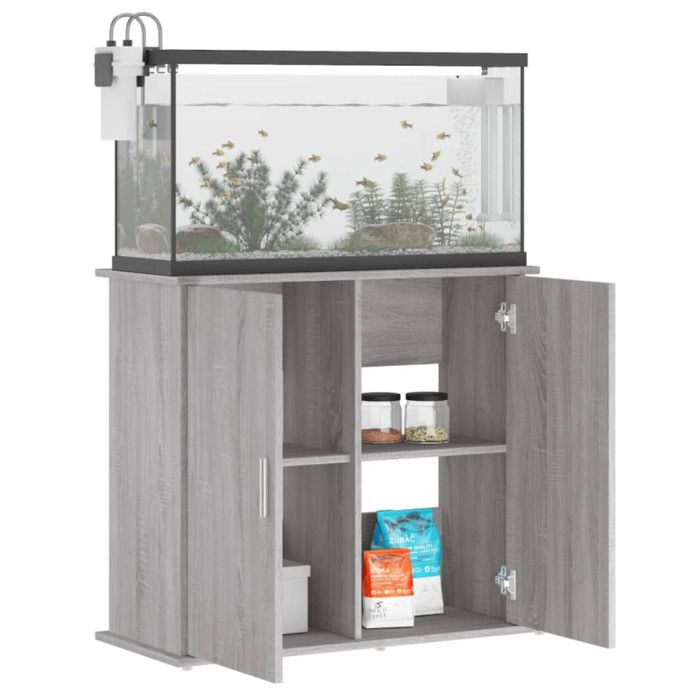 VidaXL Support pour aquarium sonoma gris 81x36x73 cm bois d'ingénierie 833629