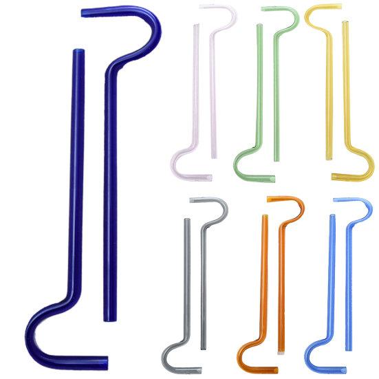 Lot de 2 pailles en verre teinté réutilisables avec brosse, bouchon amovible robuste pour boire de l'eau, fabrication soignée, pailles anti-rides pour les lèvres