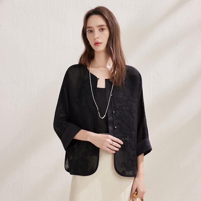 Women's Chinese Style Linen Silk Blend 3/4 Sleeve Top