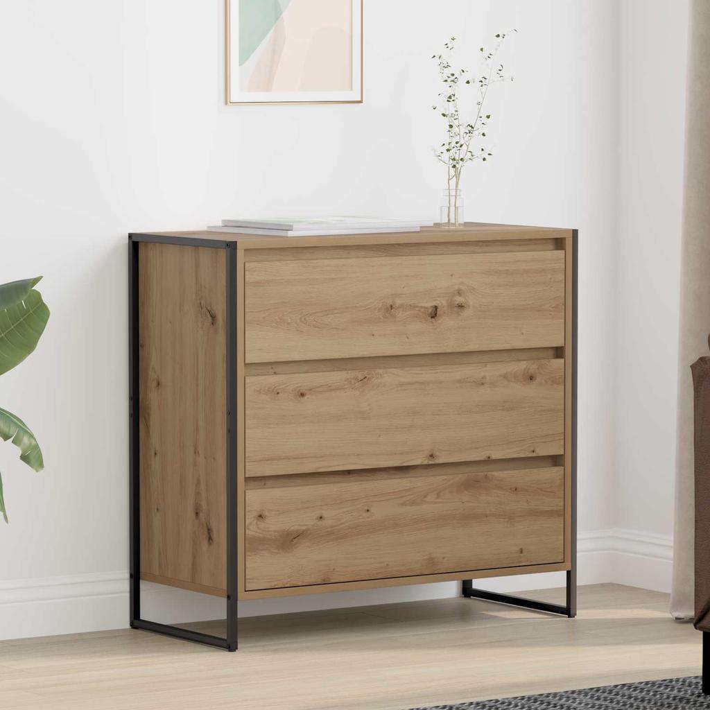 Sideboard Handcrafted Oak Style 79 x 36 x 75.5 cm Engineered Wood