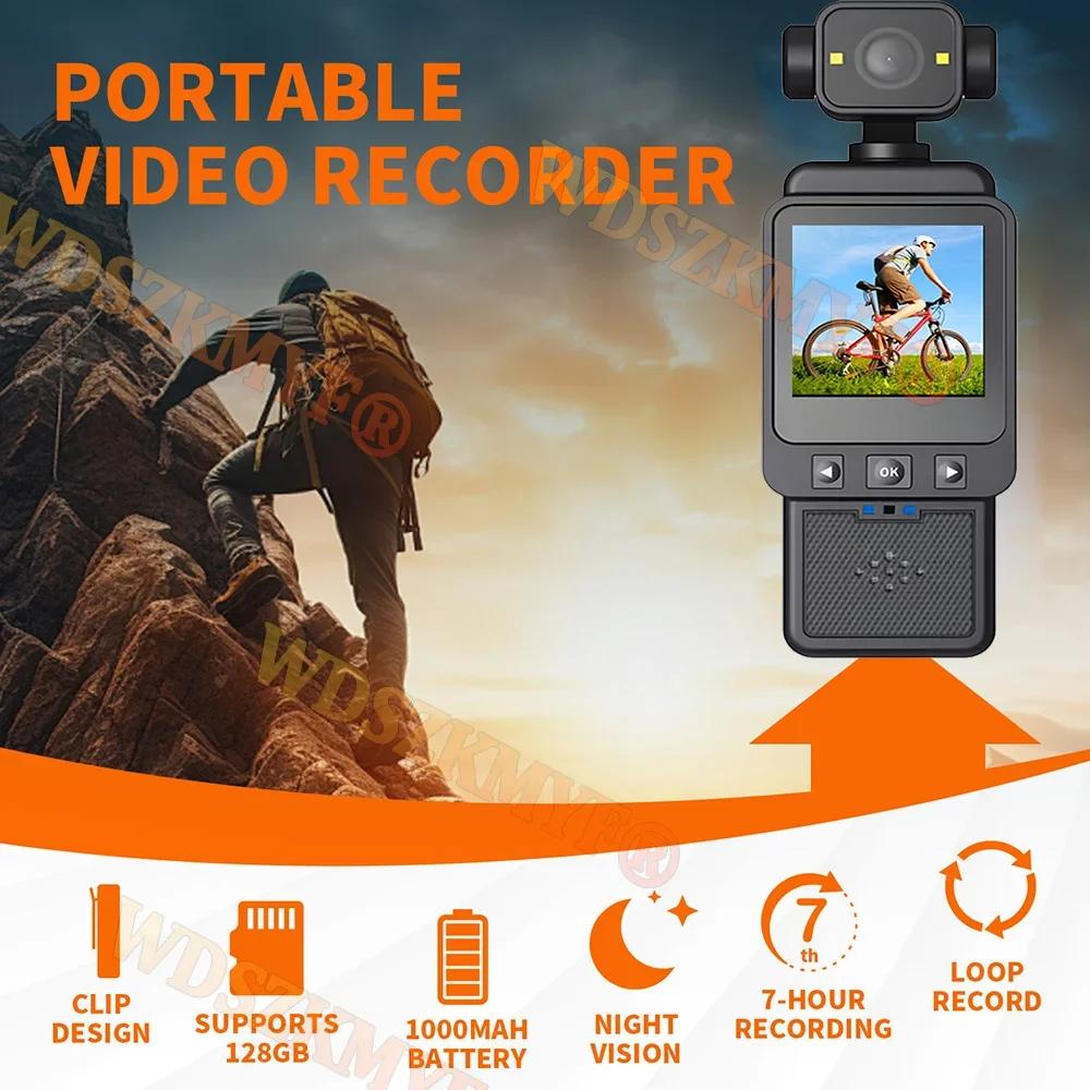 1080P Handheld Sports Pocket Camera HD Display 180° Rotatable WiFi Wireless Video Recorder Built-in Fill Light Motion Camera