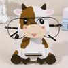 Cute Cartoon Cows Wooden Eyeglass Holders Fun Home Office Desktop Decor Display Thoughtful Gift 2D Flat Home Decor Handicrafts