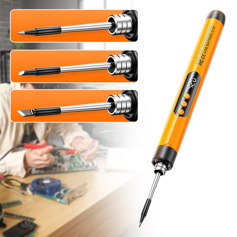 LCD Portable Usb Adjustable Temperature Soldering Iron Home Diy Soldering Kit With Storage Box Electronic Soldering Tool