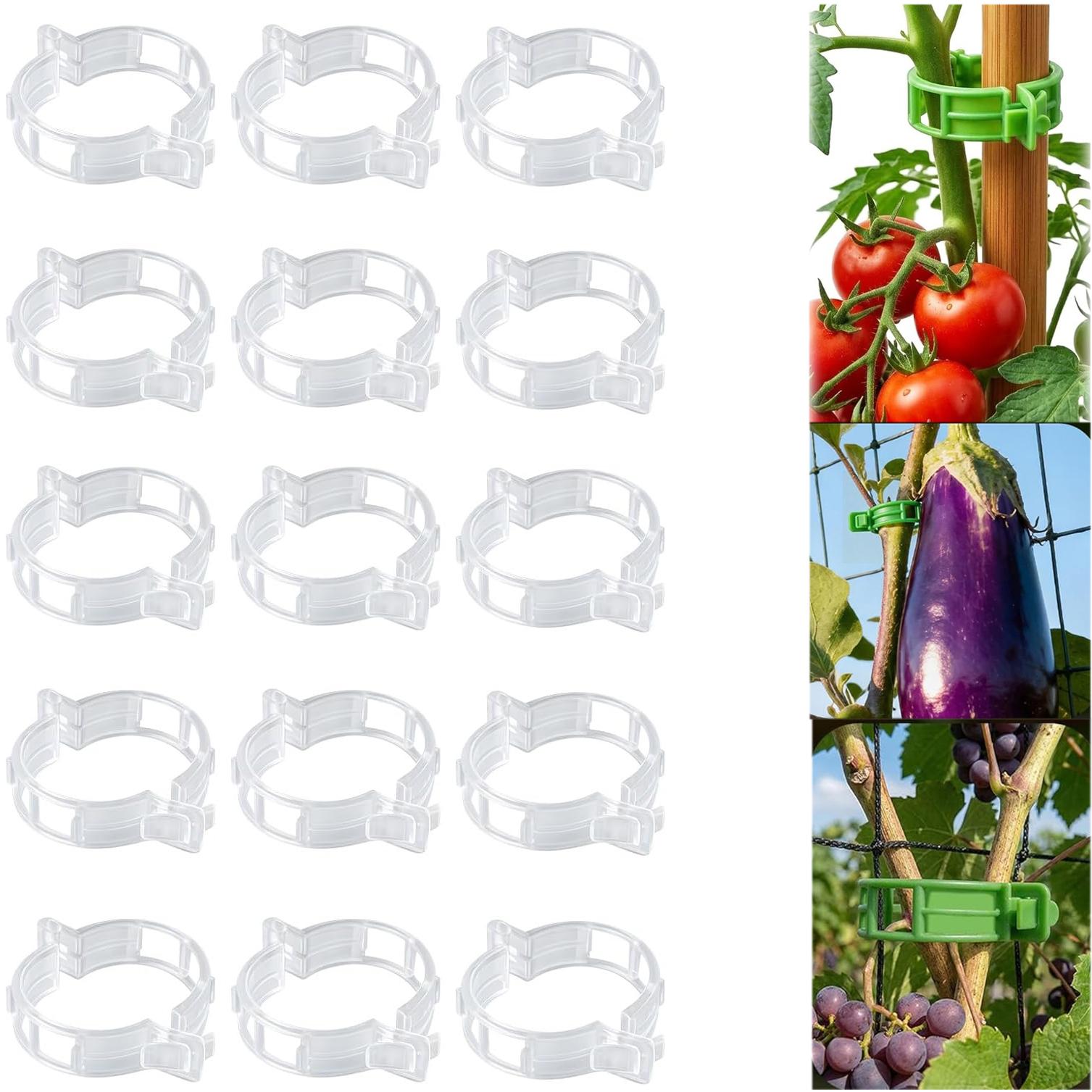 

300Pcs Plant Clip for Climbing Plants Plastic Trellis Plant Support Clips for Garden,Reusable Clips for Supporting Grape Tomato Vine,Vegetables Plants