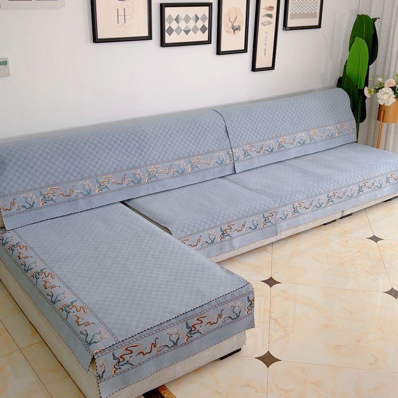 

Sofa Cushion New Arrival Cushion Full Covered Cloth Liner Fabric Combination Non Slip Chenille Backrest Cushion Cover All Year Round Neutral Quiet Far Ash 80*100 [length * width] one piece