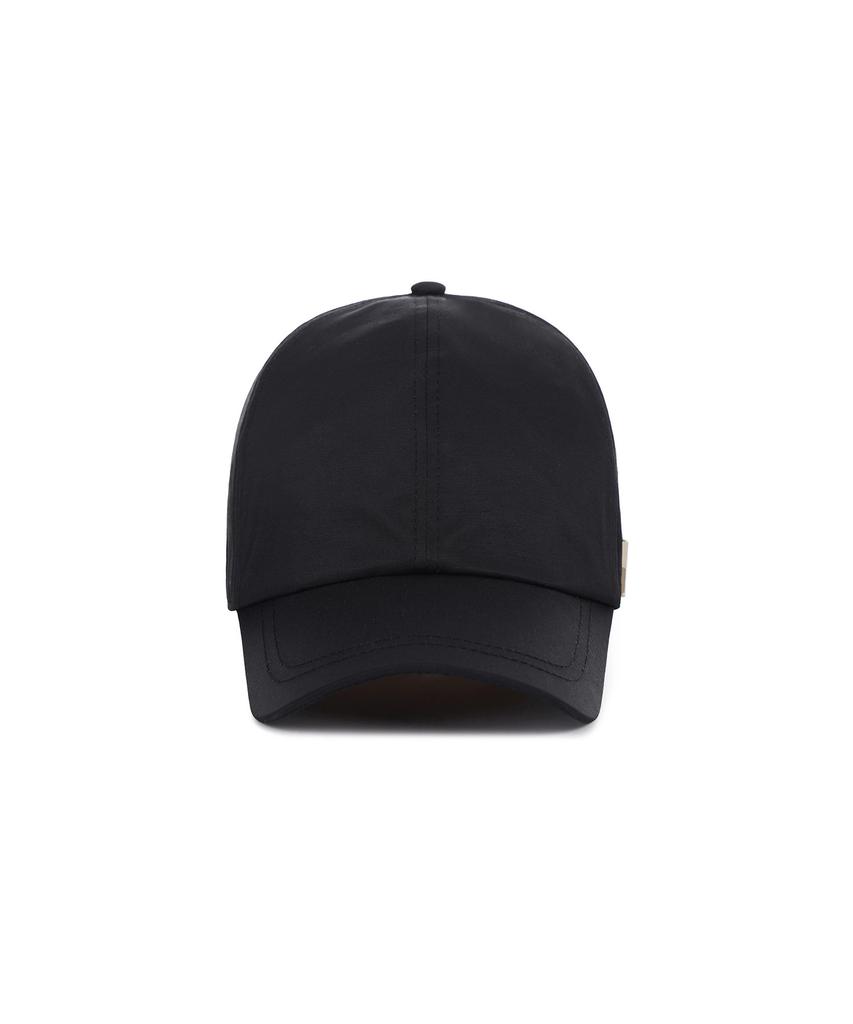 Bajal Studded Logo Nylon Newsboy Ball Cap Black