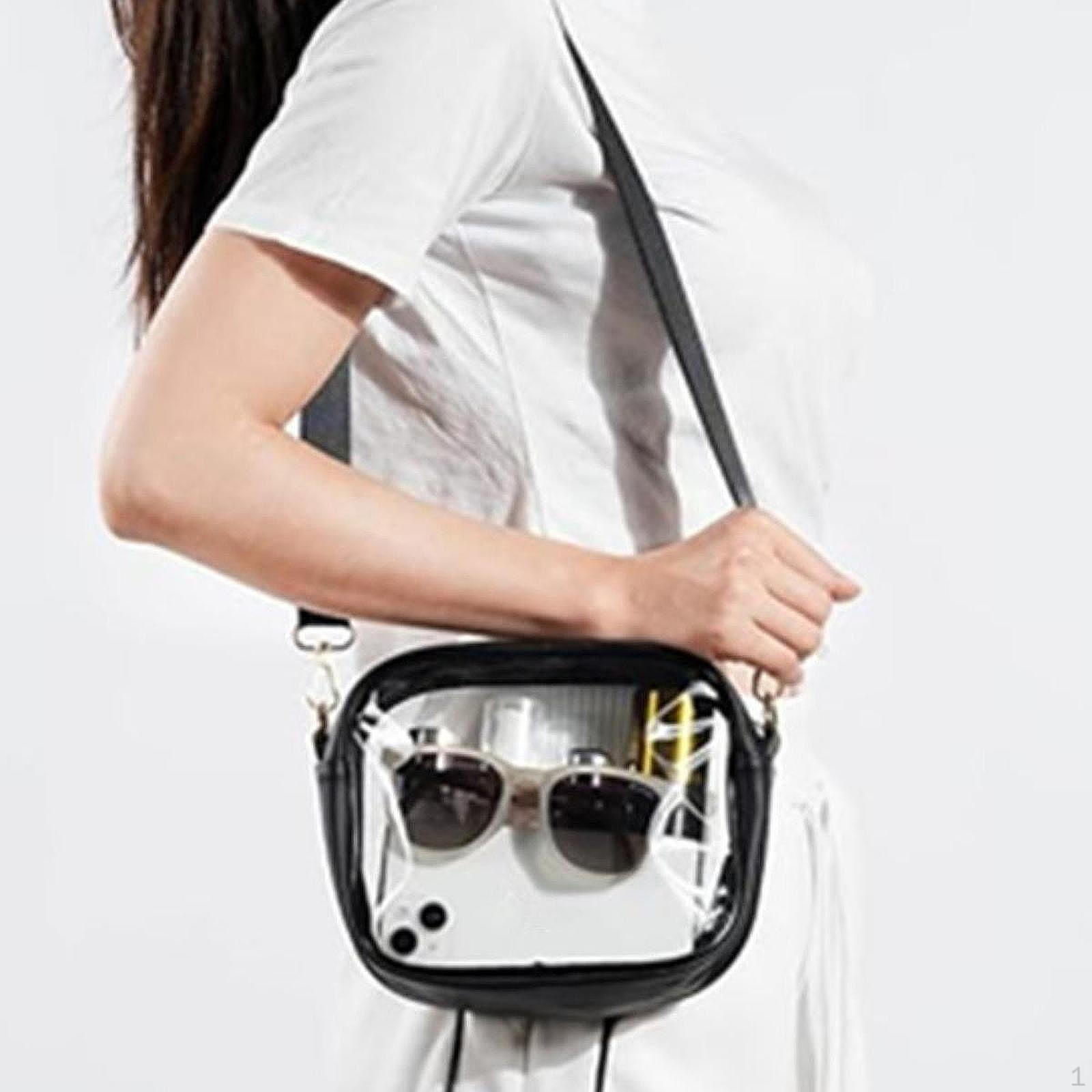 Clear Bag Casual Pouch Cross Body for Summer Shopping Birthday Party Street чёрный