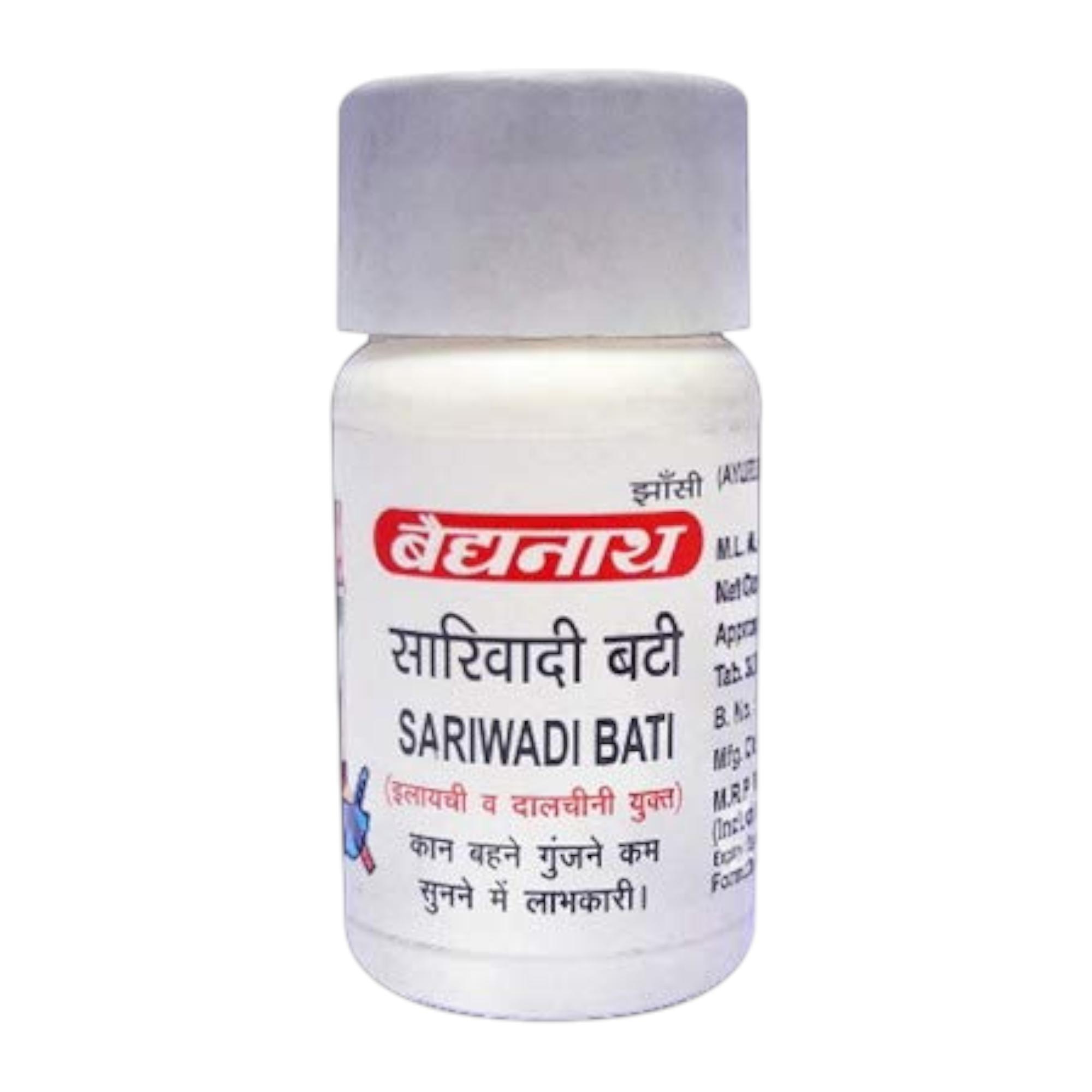 

Baidyanath Jhansi Sarivadi Vati 80 Tablets | Herbal Support for Ear Care & Hearing Wellness