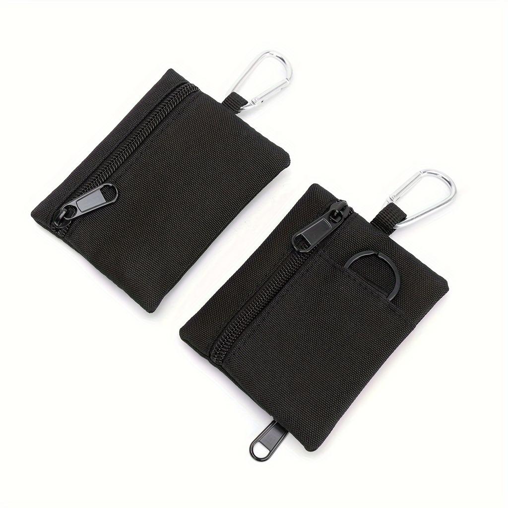 1pc Men's Simple Camping, Mountain Climbing And Fishing Coin Storage Zipper Card Holder, Key Earphones Small Wallet