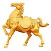 Premium Lucky Horse Gold Figurine Home Desktop Craft Zodiac Metal Alloy Ornament for Success Prosperity Decor