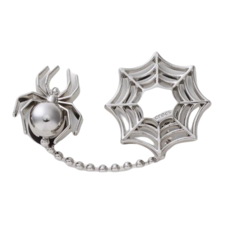 

Crocs Textured Spider Web Chain Zinc Alloy Shoe Accessories Unisex Silver F серебряный