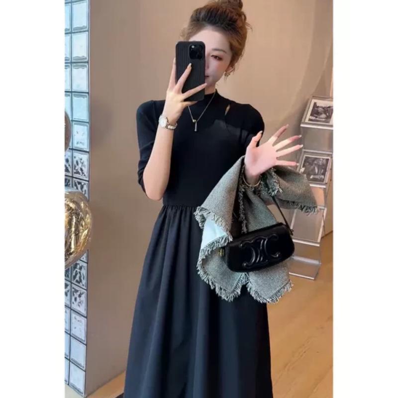 

French Chic Plus Size Cardigan Dress Set - 2025 Autumn Fashion M (85-105 Jin)
