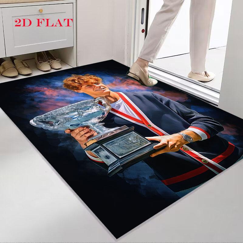 Jannik Sinner Rush Carpet Rug for Living Room Bedroom Home Sofa Decoration,Kids play Nonslip Floor Mat