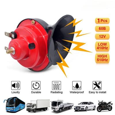 1ks 12V vzduchový klakson pro auto šnek Elektrický vzduchový klakson Námořní loď Hlasitý alarm Hlemýžď ​​Auto klakson Motocykl Vysoký Nízký Dvoutónový Houkačka do auta